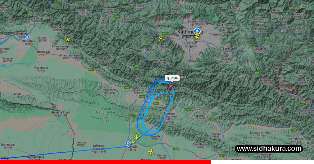 ‘लो भिजिविलिटी’का कारण आधा दर्जन बढी जहाज आकाशमै ‘होल्ड’
