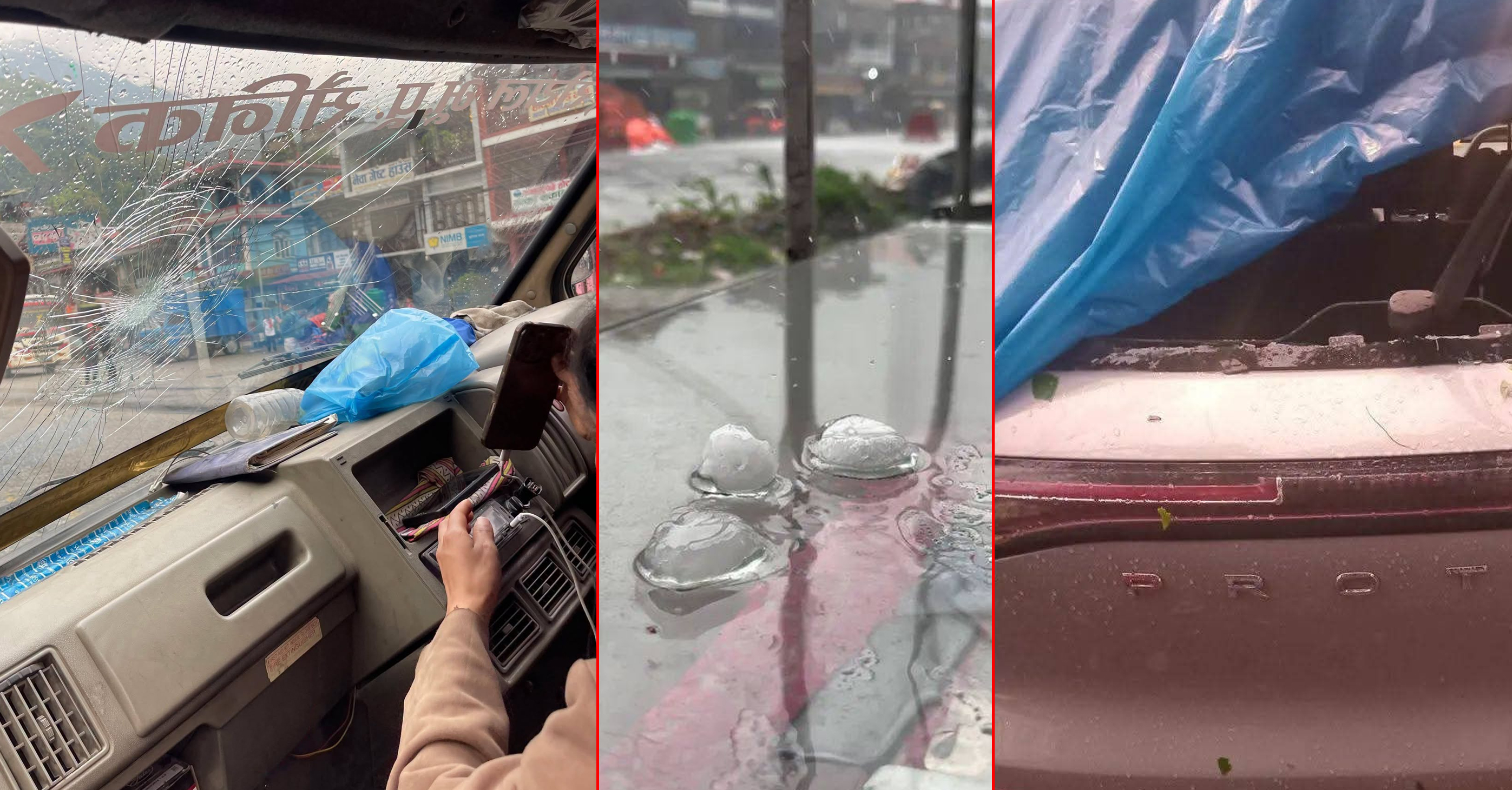 चितवनमा आइतबार परेको असिनाले ७४ सवारीसाधनमा क्षति