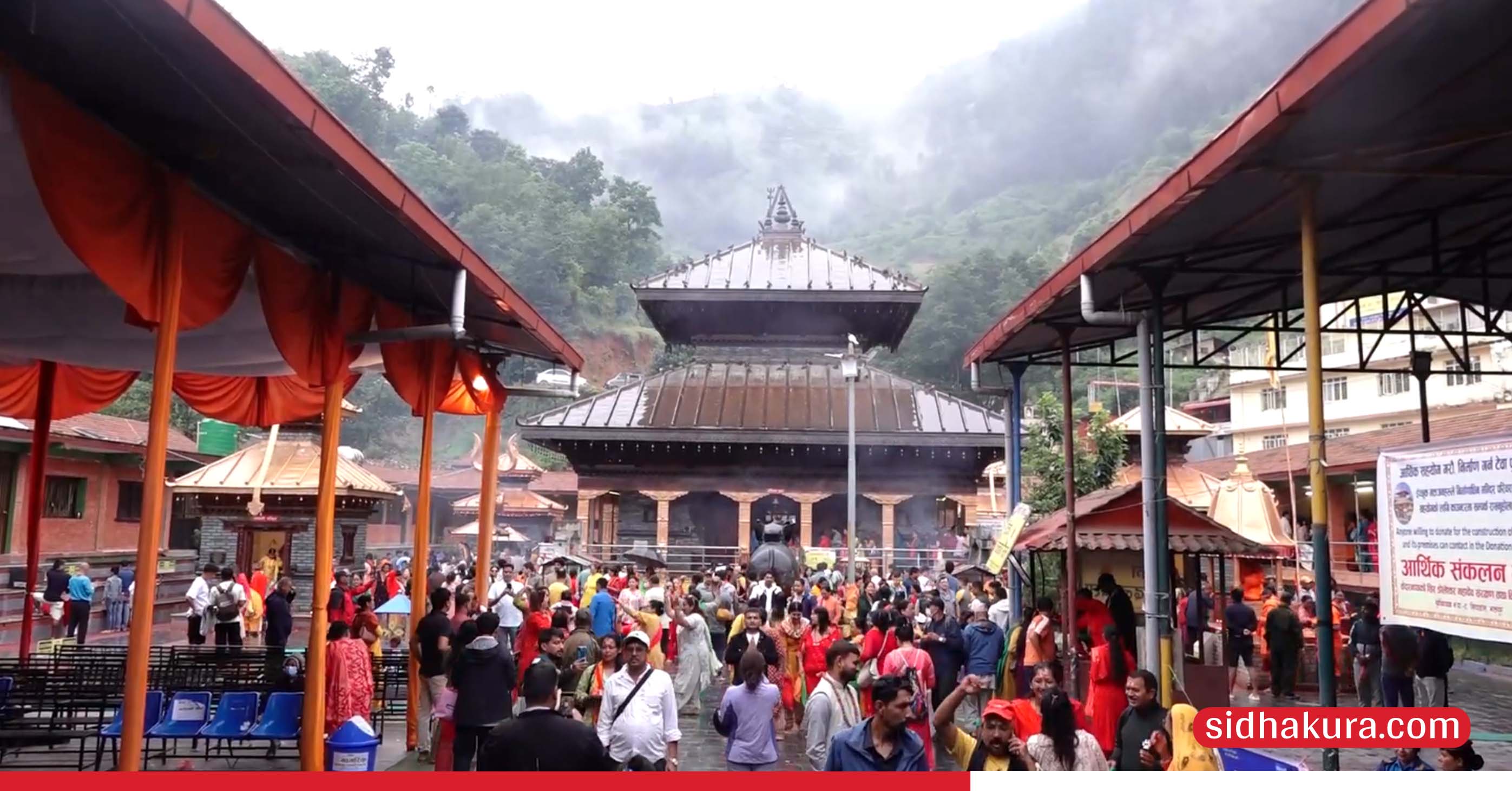 डोलेश्वर महादेव मन्दिरमा भक्तजनको घुइँचो