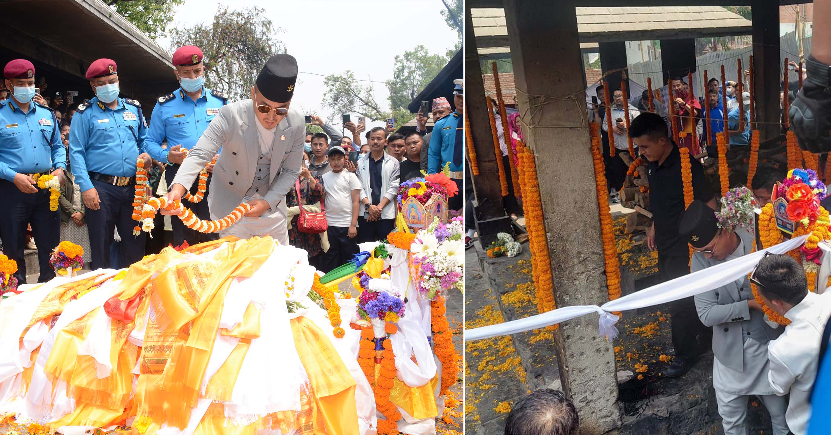 गृहमन्त्री प्रहरी निरीक्षक लामाको अन्त्येष्टिमा सहभागी