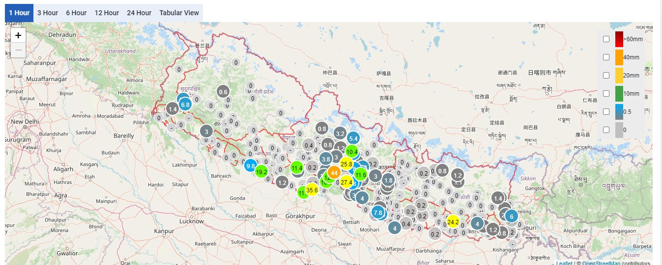 सुदूरपश्चिम, कोशी, बागमती, गण्डकी र लुम्बिनी प्रदेशका केही स्थानमा भारी वर्षा हुने