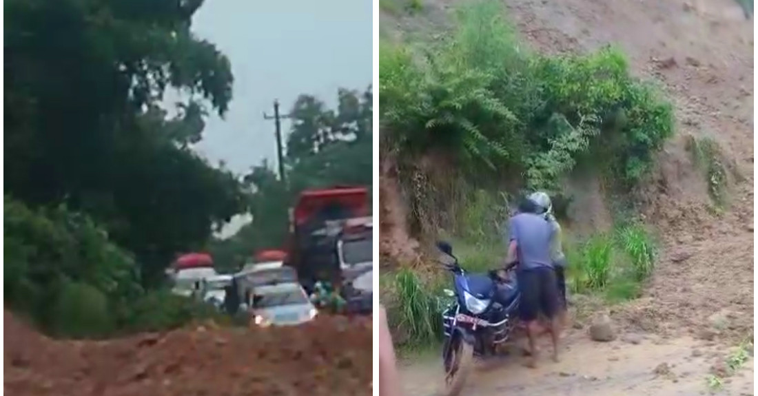 दिनभरी बन्द भएको पृथ्वी राजमार्ग आदमघाट नजिकै पहिरो खस्दा फेरि अवरुद्ध