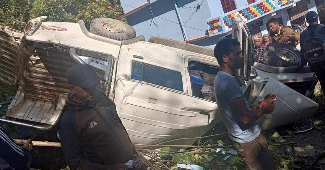 दार्चुलामा गाउँपालिका अध्यक्ष चढेको गाडी दुर्घटना