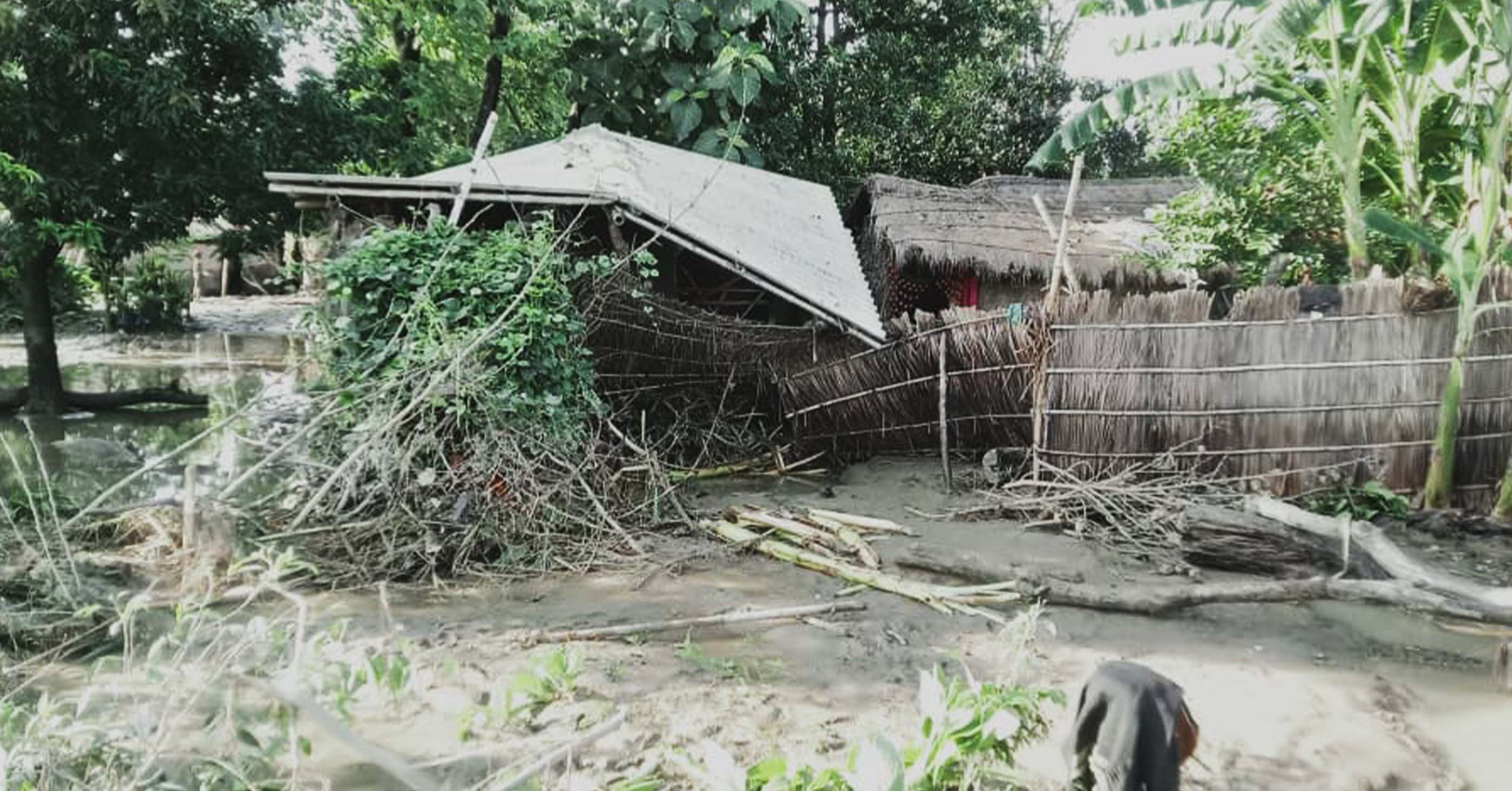 पानी घटेपछि बाढीपीडितहरू घर फर्किए