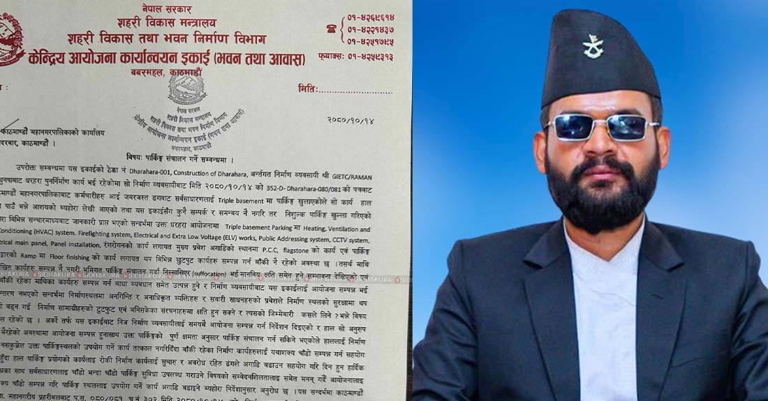 शहरी विकास मन्त्रालयले बालेनलाई पठाएको पत्रमा के छ ?( पत्रसहित)