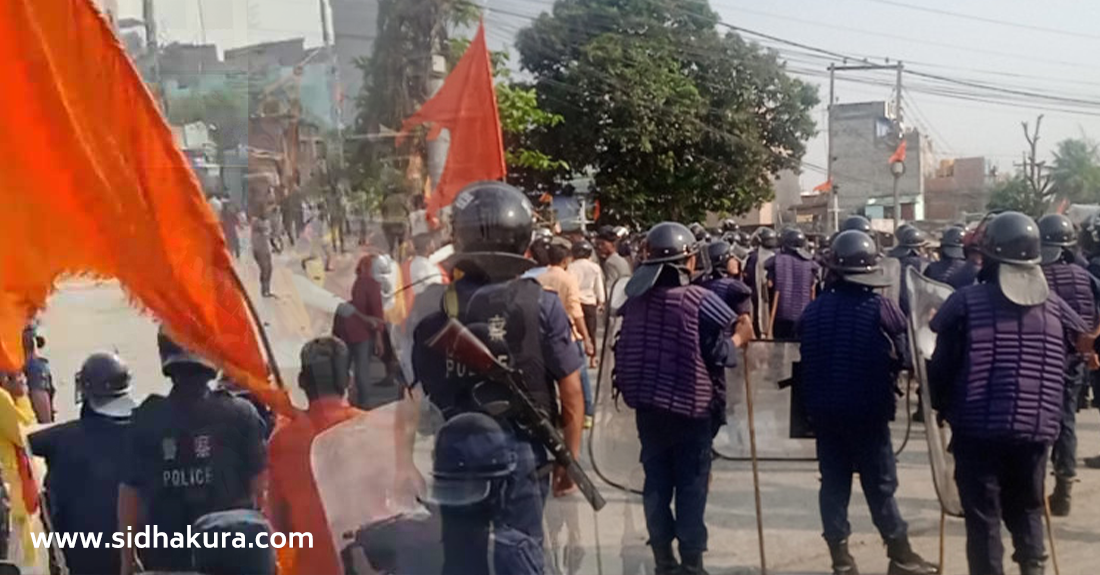 दुई पक्षको विवादले विराटनगरमा तनाव, प्रहरीद्वारा हवाई फायर
