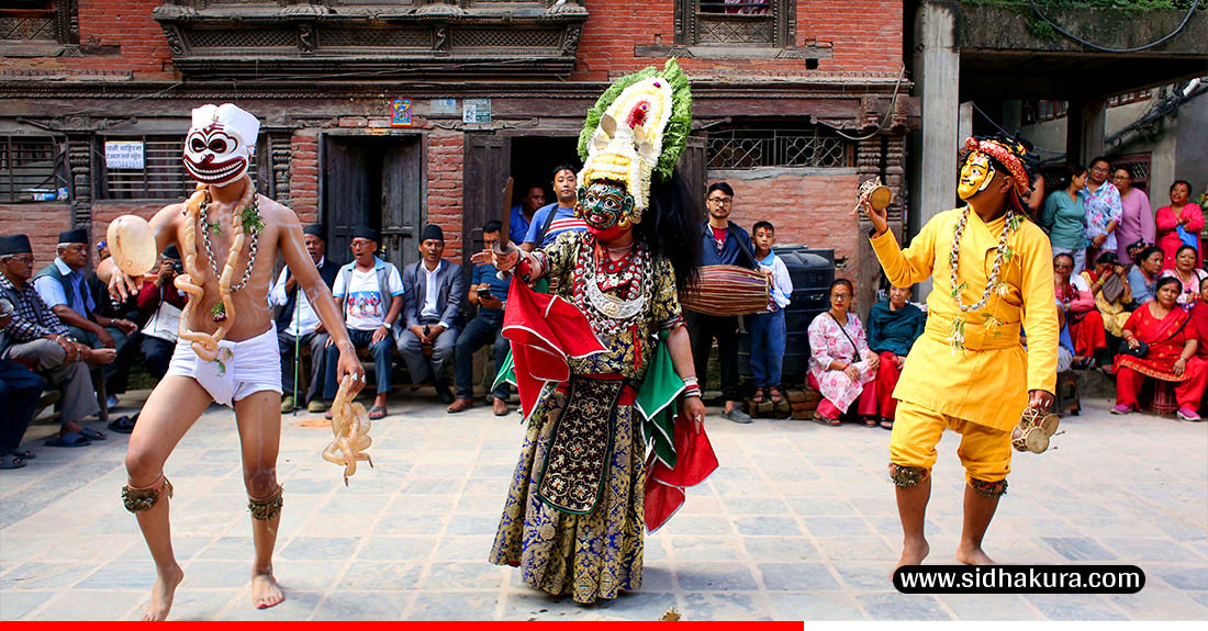 इन्द्रजात्राको सुरुवातसँगै काठमाडाैँकाे किलागलमा नाचिने पौराणिक नाच 'दी प्याखं' (तस्विरहरु)