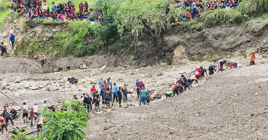 धार्चे पहिरोः  बेपत्ता थप एक युवकको सात दिनपछि शव फेला