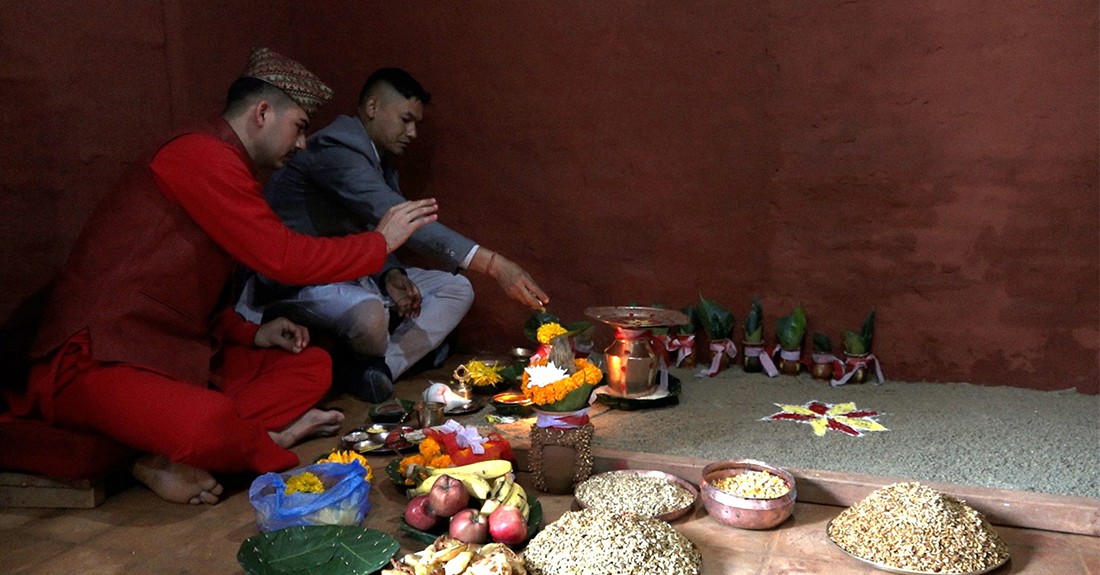 हनुमानढोकास्थित दसैँ घरमा जमरा राखियो