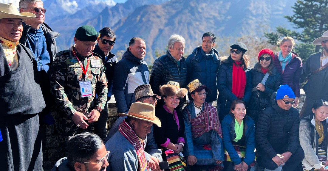नेपालमा जलवायु परिवर्तनको असरबारे विश्वको ध्यानाकर्षण गराउने महासचिव गुटेरेसको प्रतिबद्धता