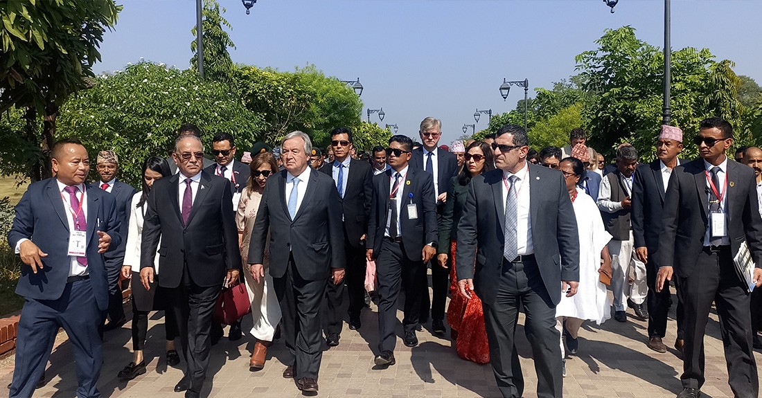 संयुक्त राष्ट्रसंघका महासचिव एन्टोनियो गुटेरेस लुम्बिनीमा