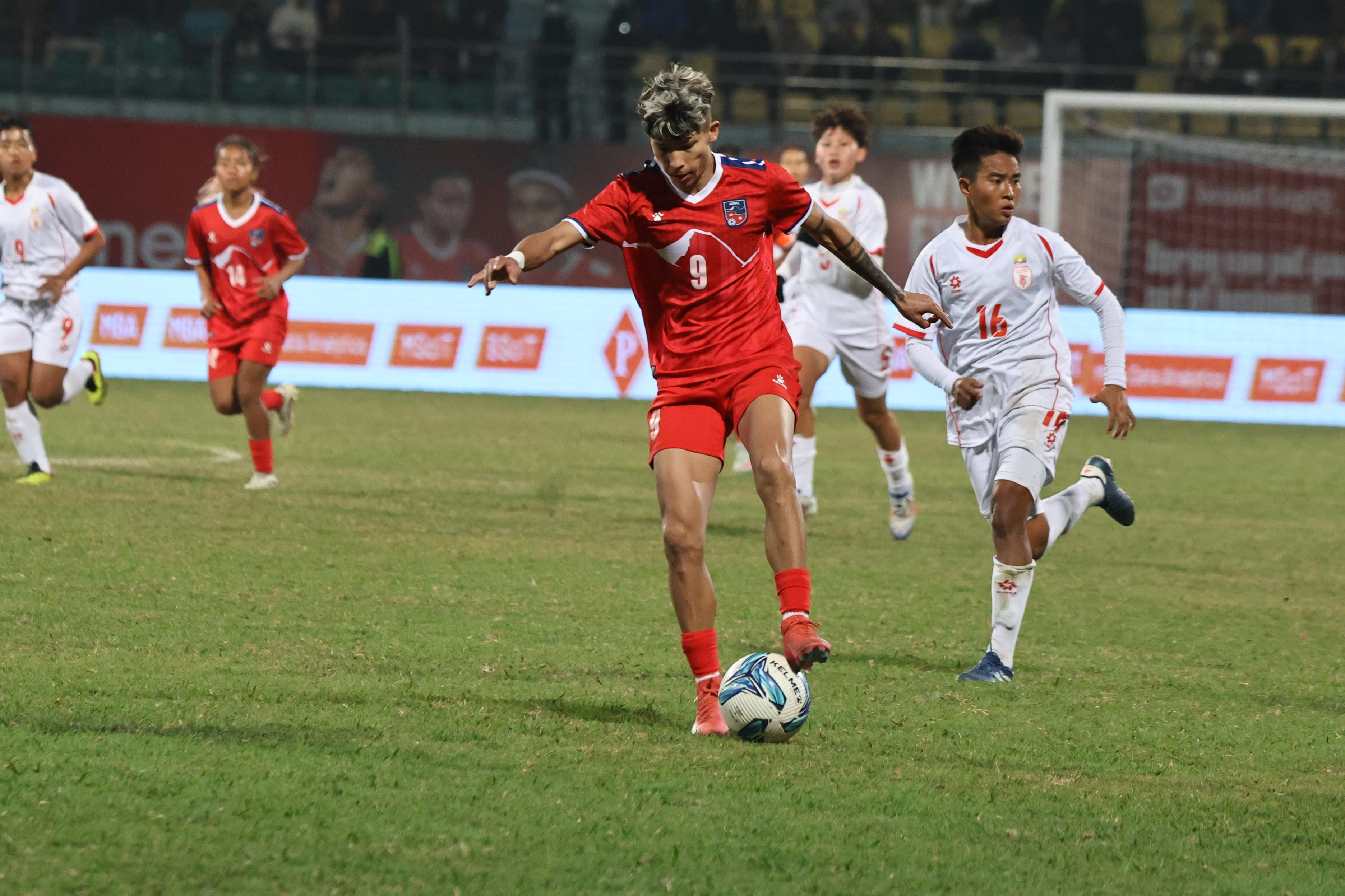 बराबरीमा सकियो नेपाल र म्यानमारको खेल,फाइनल खेल बुधबार