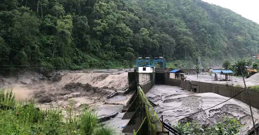 बाढीले इन्द्रावती तेस्रो जलविद्युत् आयोजनामा क्षति