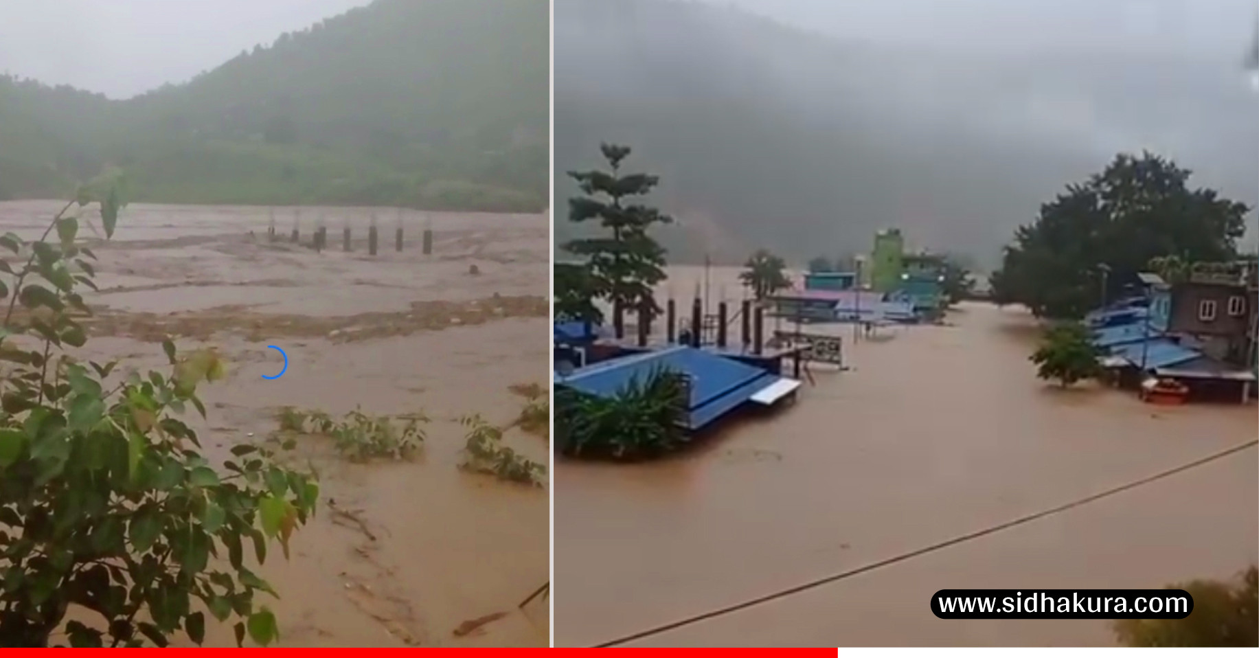 सुनकोशीले खुर्कोट बजार डुब्यो