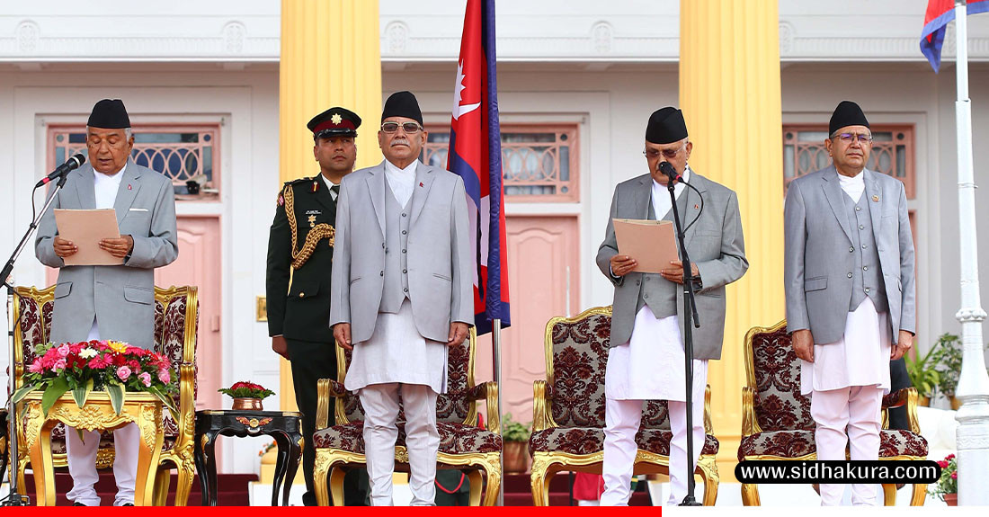 नवनियुक्त प्रधानमन्त्री ओलीद्वारा शपथ ग्रहण (तस्विरहरु)