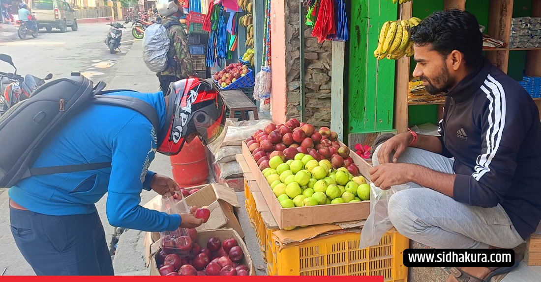 दसैँलाई कोसेली मुस्ताङी स्याउ