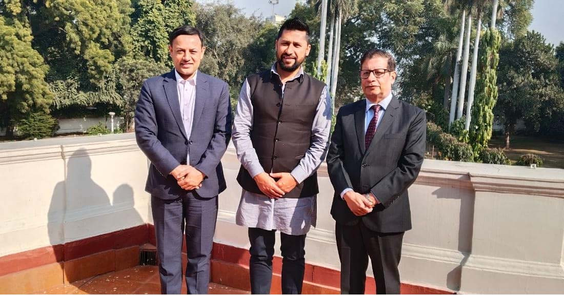 रास्वपा सभापति रवि लामिछाने र भारतका लागि नेपाली राजदूत शंकर शर्माबीच भेटवार्ता