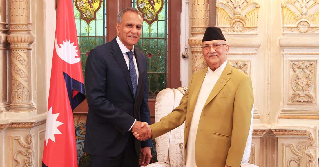 अमेरिकी उपविदेशमन्त्री रिचार्ड वर्मा र प्रधानमन्त्री केपी शर्मा ओलीबीच भेटवार्ता