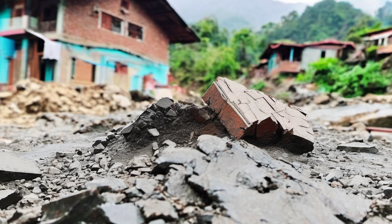 बागलुङमा पहिरोले चार घर पुरीयाे,एकजनाको मृत्यु