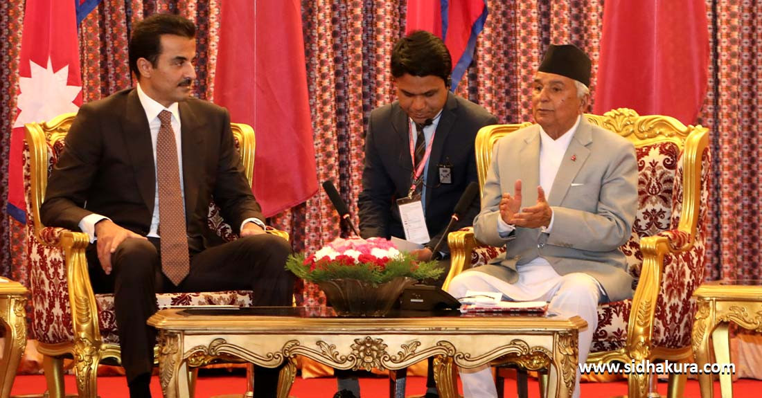 शीतल निवासमा कतारका अमिर र राष्ट्रपति पौडेलबीच भेटवार्ता