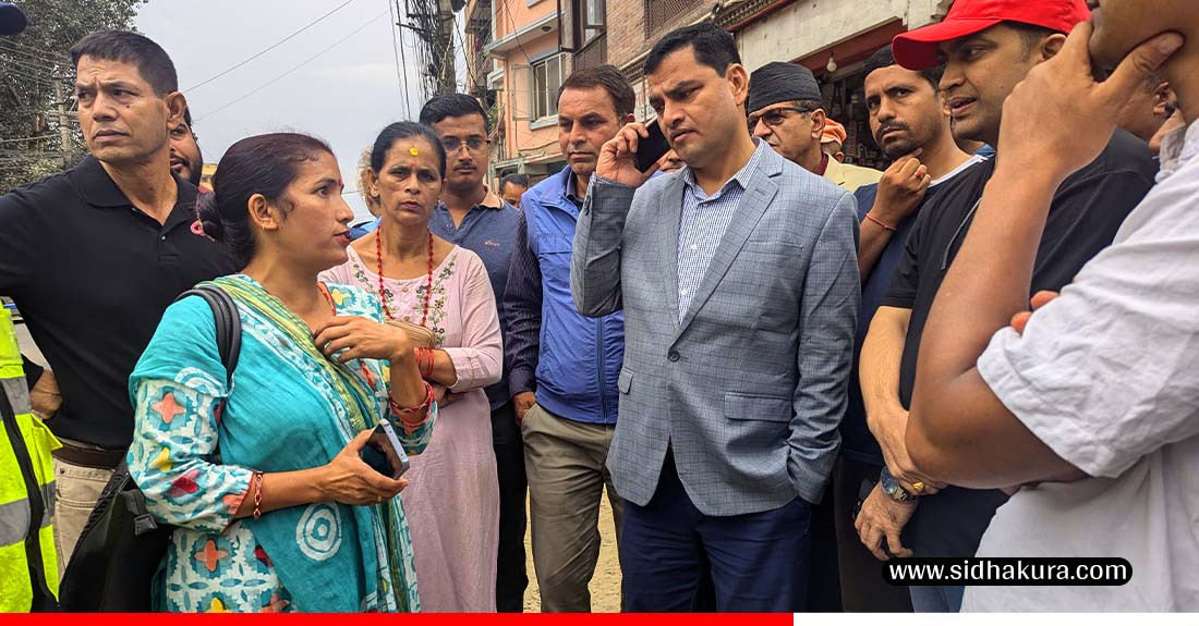 मन्त्री पौडेलद्वारा बाँसबारी बुढानिलकण्ठ सडक निरीक्षण, काम चाँडो सक्न निर्देशन