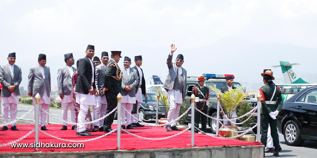 मोदीको शपथ ग्रहण समारोहमा सहभागी हुन प्रधानमन्त्री दाहाल भारत प्रस्थान