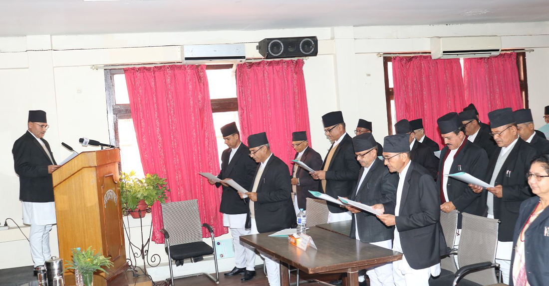 उच्च अदालतमा ३९ नवनियुक्त न्यायाधीशद्वारा शपथ ग्रहण