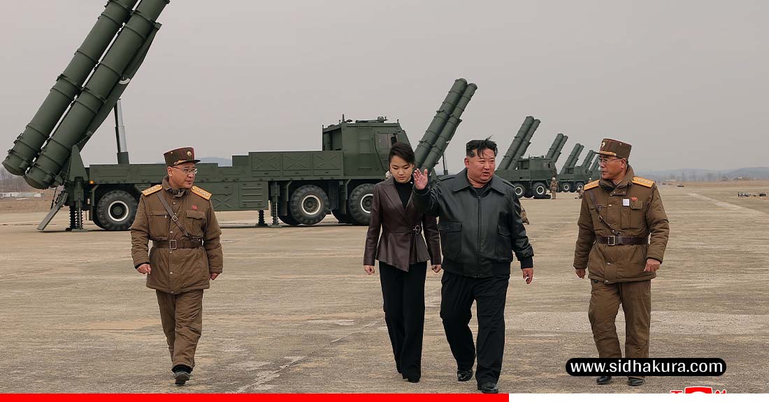 छोरीसँगै किमद्वारा रकेट प्रहार अभ्यास अवलोकन