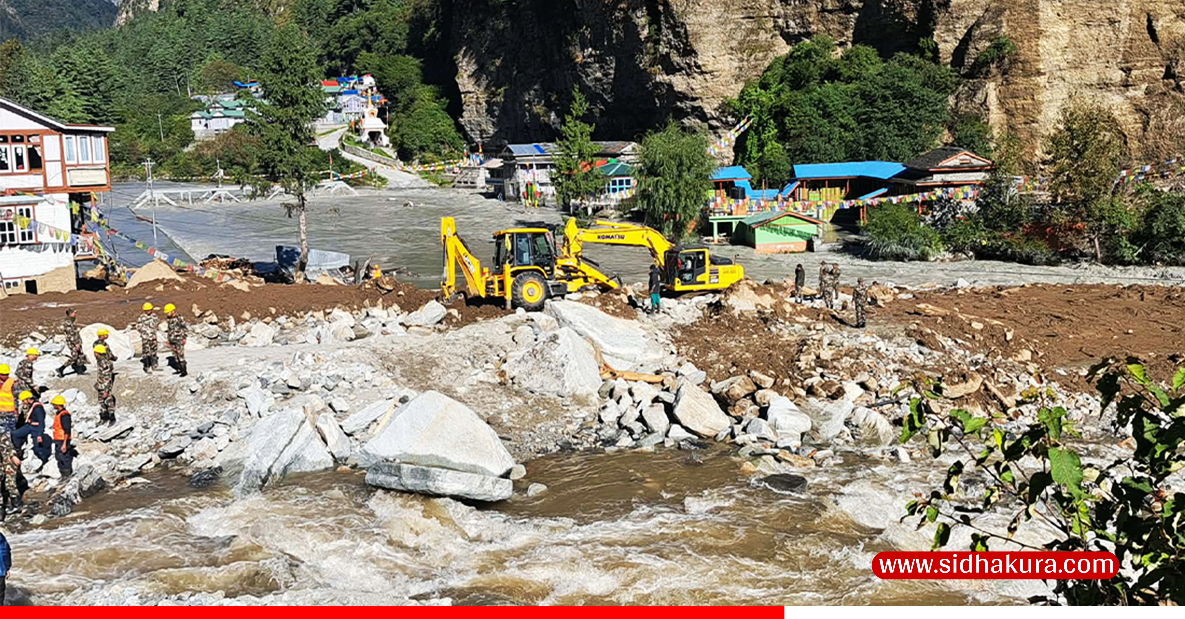 मनाङको चामेमा थुनिएको मर्स्याङ्दी नदी खोल्न थालियो