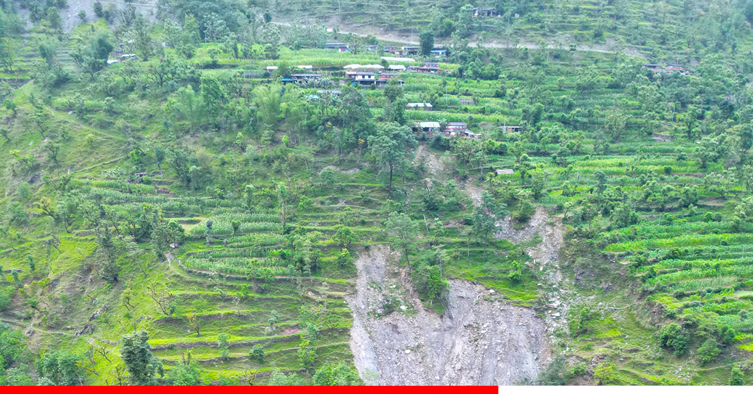 म्याग्दीको सेउलुङ बस्ती पहिरोको उच्च जोखिममा