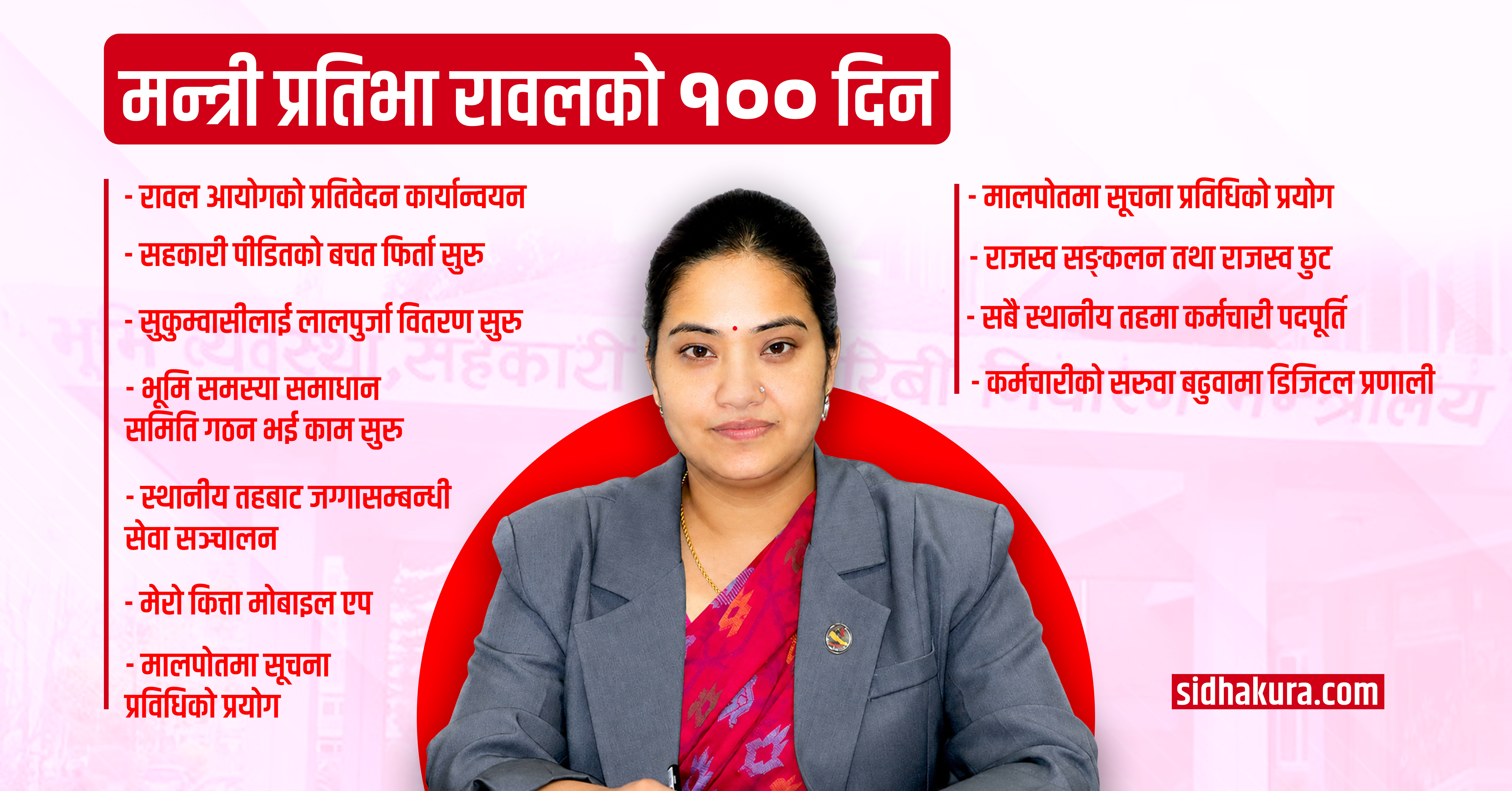 मन्त्री प्रतिभा रावलका १०० दिन: सुकुम्वासीलाई लालपुर्जादेखि सहकारी बचतकर्ताको रकम फिर्तासम्म
