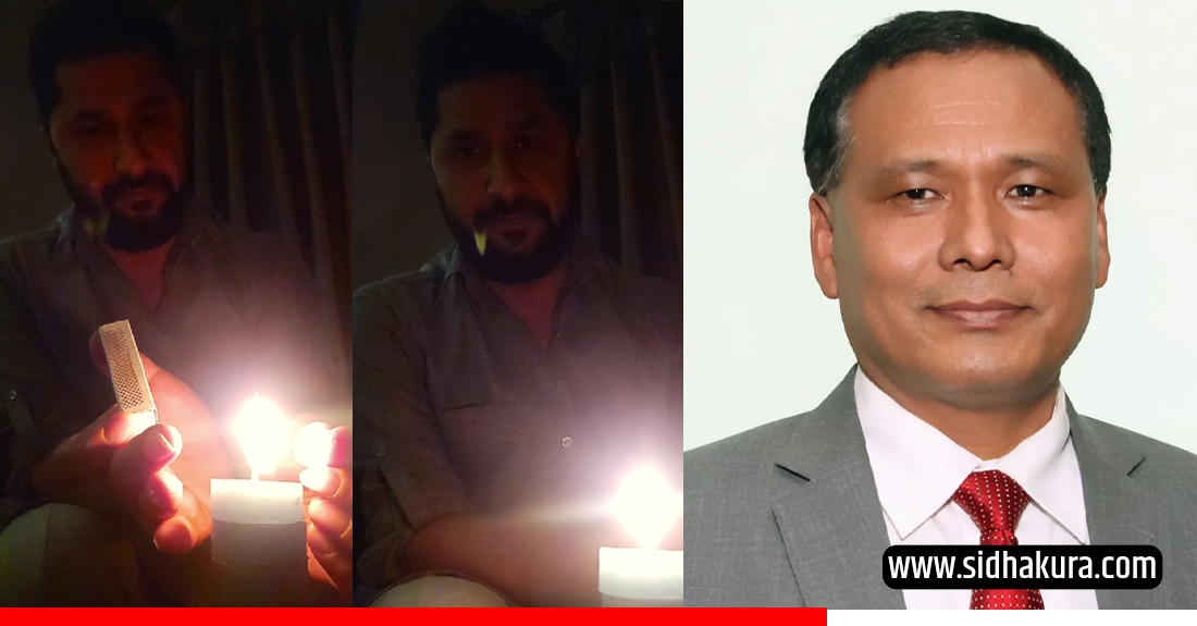 कुलमान हटाएको विरोधमा रवि लामिछानेको फेसबुक लाइभः बत्ति निभाए, क्याण्डल बालेर मौन बसे 