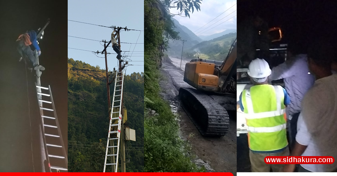 बुढीगण्डकी बाढीले अवरुद्ध विद्युत् सेवा पुनः सञ्चालन गर्ने कार्य तीव्र, धार्चेबाहेक सबै ठाउँमा विजुली बल्यो