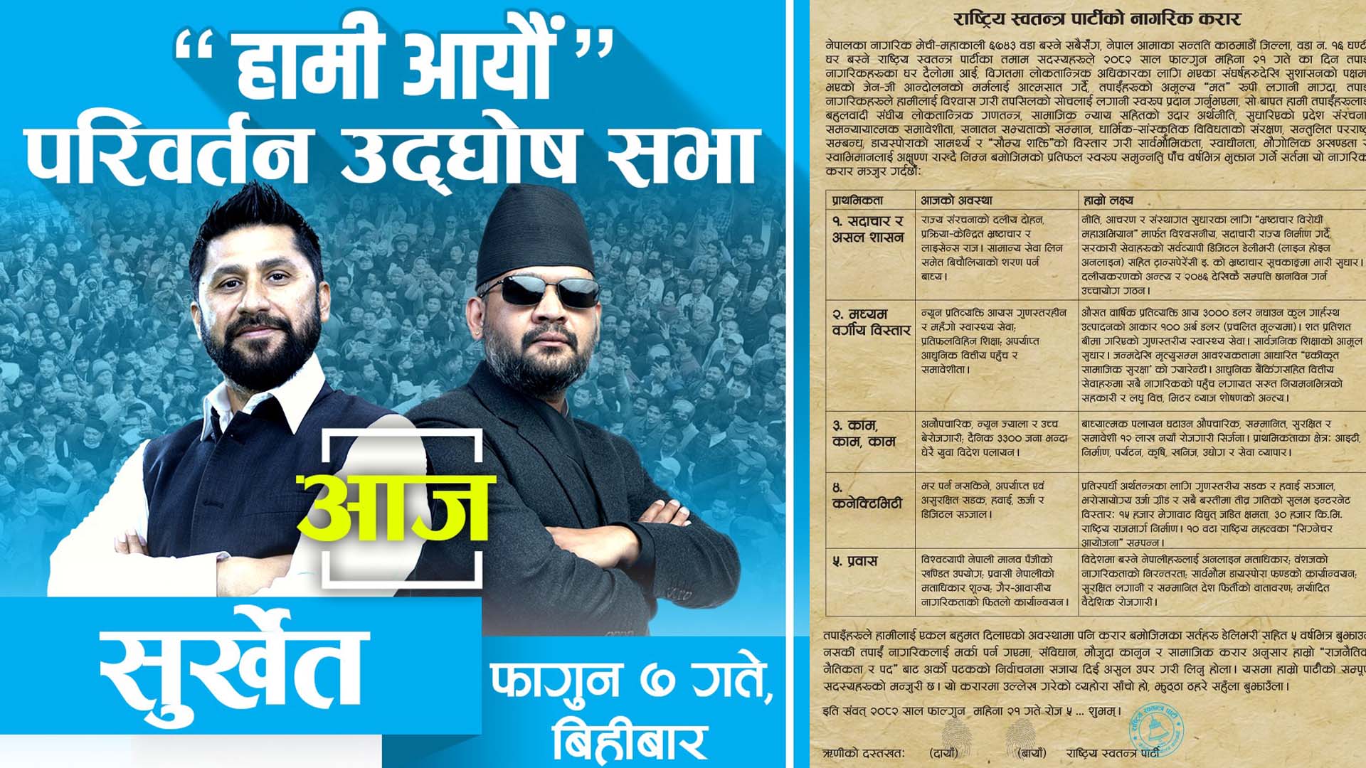 रास्वपाले आज कर्णालीबाट 'वाचापत्र' सार्वजनिक गर्दै