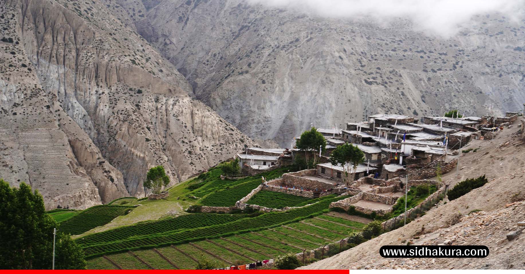 हिउँदयाममा बाँसस्थान फेरिएको मुस्ताङको साङ्ता गाउँ