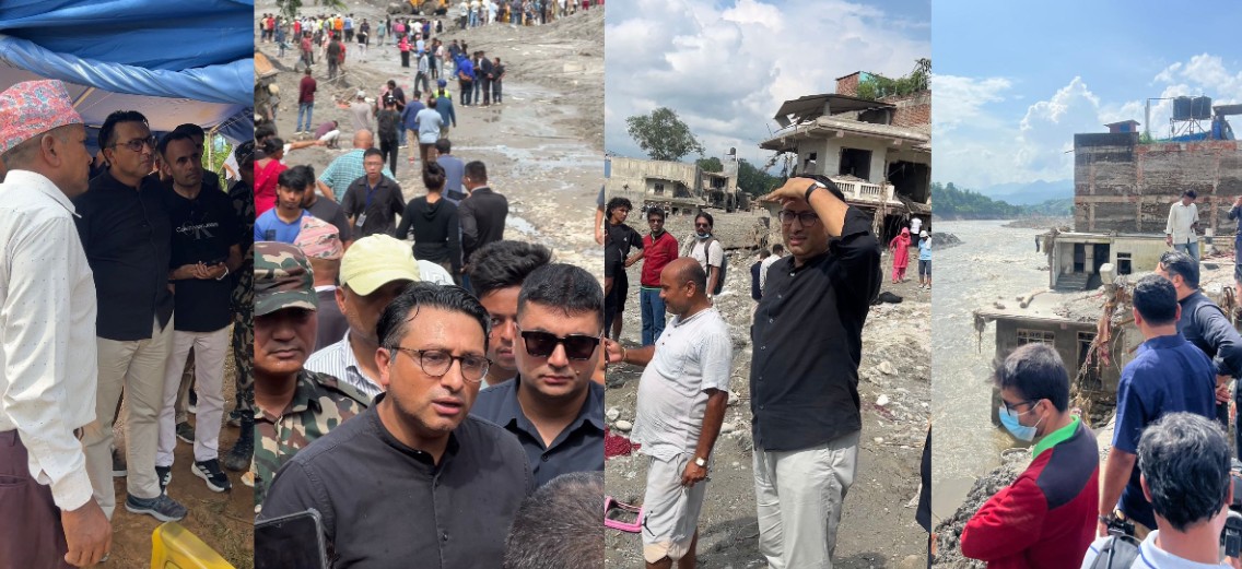 बाढी प्रभावित क्षेत्र पुगेर अर्थमन्त्रीको ढाडस, 'ढुक्क हुनुहोस्, स्रोतको अभाव हुन दिनेछैनौँ'