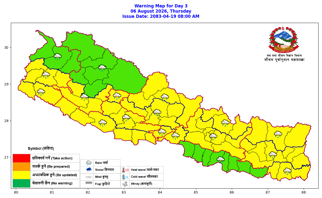 सुदूरपश्चिममा बिहीबारसम्म बदली र मध्यम वर्षाको सम्भावना